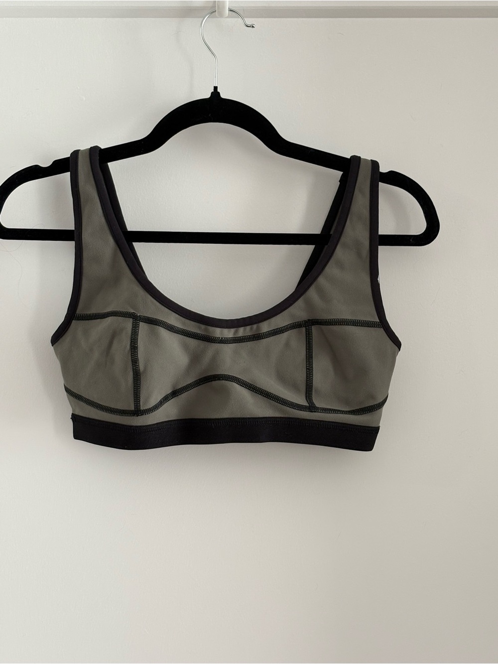 WeWoreWhat Olive & Black Seam Detail Sports Bralette